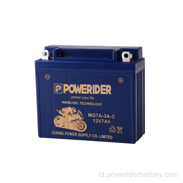 12V 7Ah 7B7BL-B Nano-Gel Tech Motor Starter Baterai